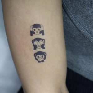 Triple Monkey Temporary Tattoo – Playful Body Art Design