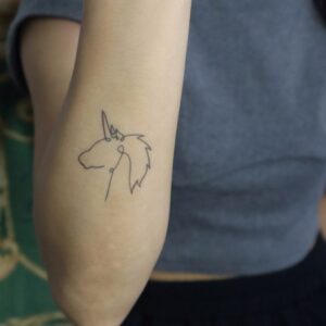 Unicorn Outline Temporary Tattoo – Playful Body Art Design