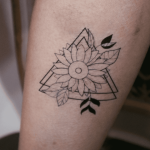 Sunflower Geometric Outline