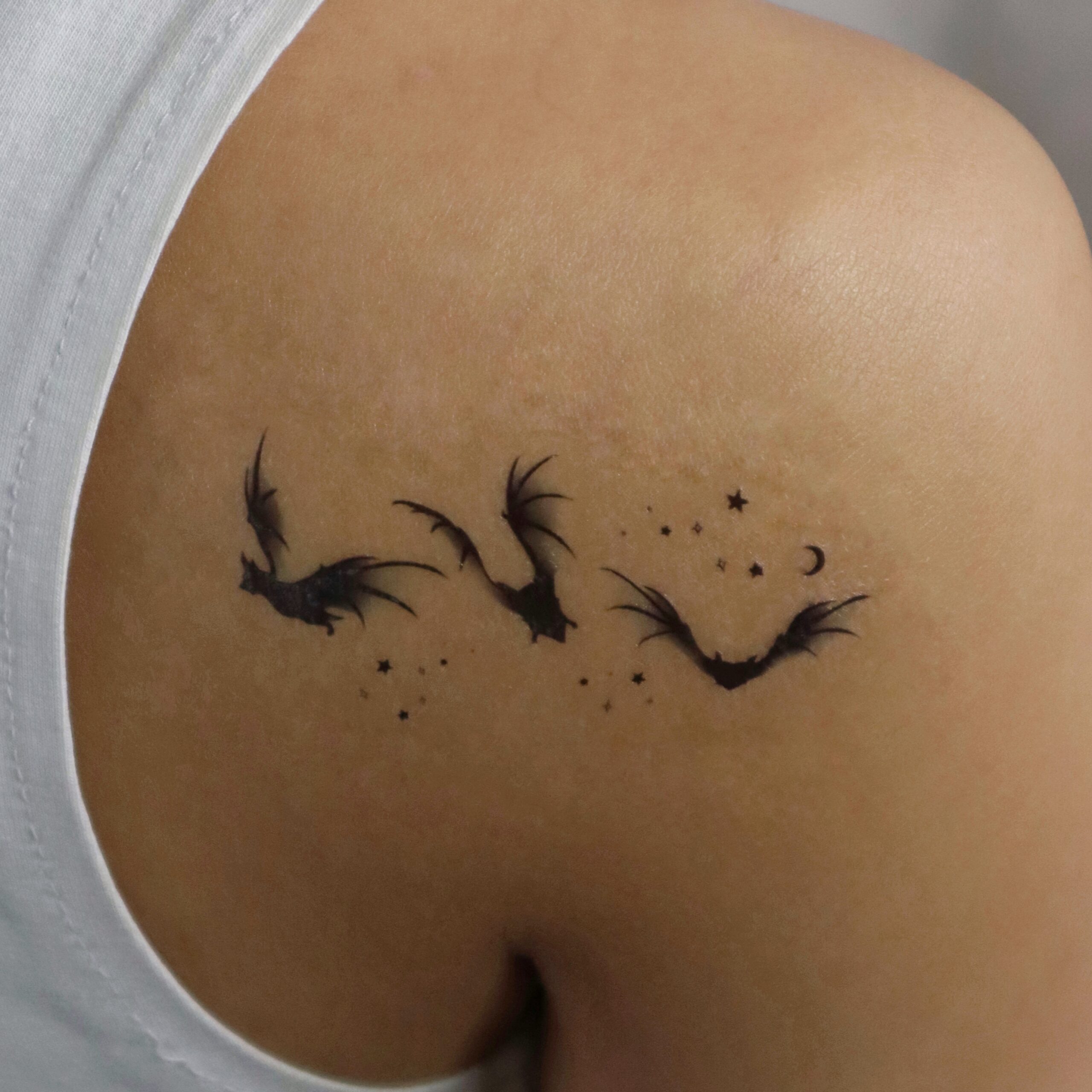 Starry Night Bats Temporary Tattoo - Image 2
