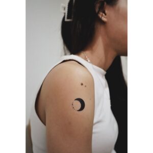 Sun to Crescent Moon Celestial Temporary Tattoo