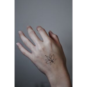 Lotus B&W Floral Temporary Tattoo