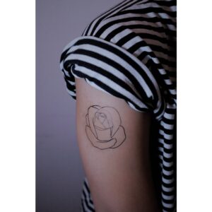 Rose Outline Floral Temporary Tattoo