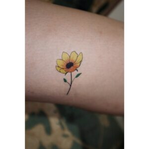 Yellow Wallflower Floral Temporary Tattoo