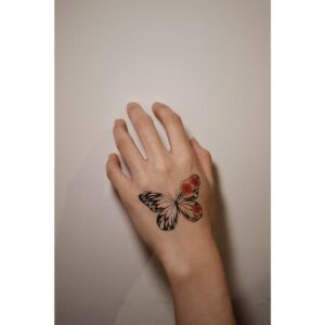 Pink Sakura Butterfly Temporary Tattoo
