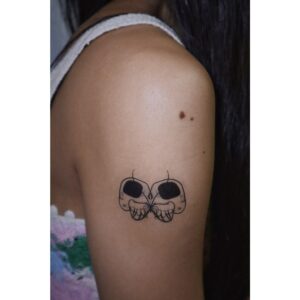 Skull Fantasy Butterfly Temporary Tattoo