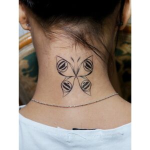 Frog Eyes Butterfly Temporary Tattoo