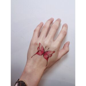 Pink Gradation Butterfly Temporary Tattoo