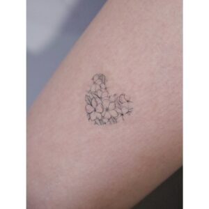 Flowery Heart Temporary Tattoo