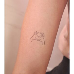 Heart Shaped Finger Temporary Tattoo
