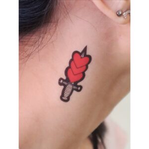 Dagger Hearts Temporary Tattoo