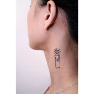 Heart Shaped Candle Temporary Tattoo