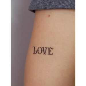Love Strong Letter Temporary Tattoo