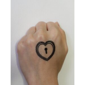 Lock and Key Heart Temporary Tattoo