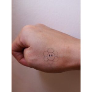 Smiling Flower Floral Temporary Tattoo