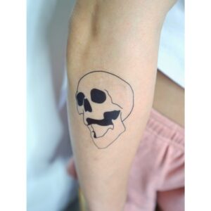 Skull Side Shadowed Temporary Tattoo