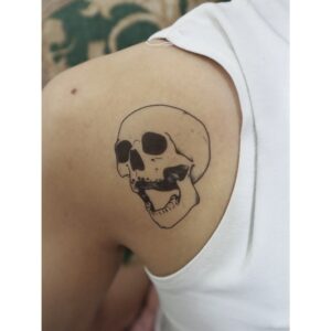 Skull Side Detailed Temporary Tattoo