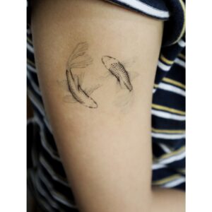 Twin Koi Temporary Tattoo