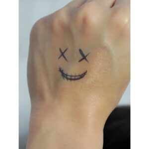 X Smiley Temporary Tattoo