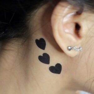 Triple Heart Temporary Tattoo
