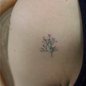 Pink Baby's Breath Floral Temporary Tattoo