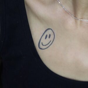 Flatten Smiley / Wobbly Smiley Temporary Tattoo