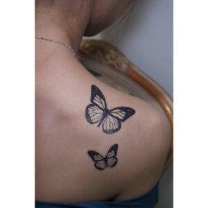 B&W Butterfly Temporary Tattoo
