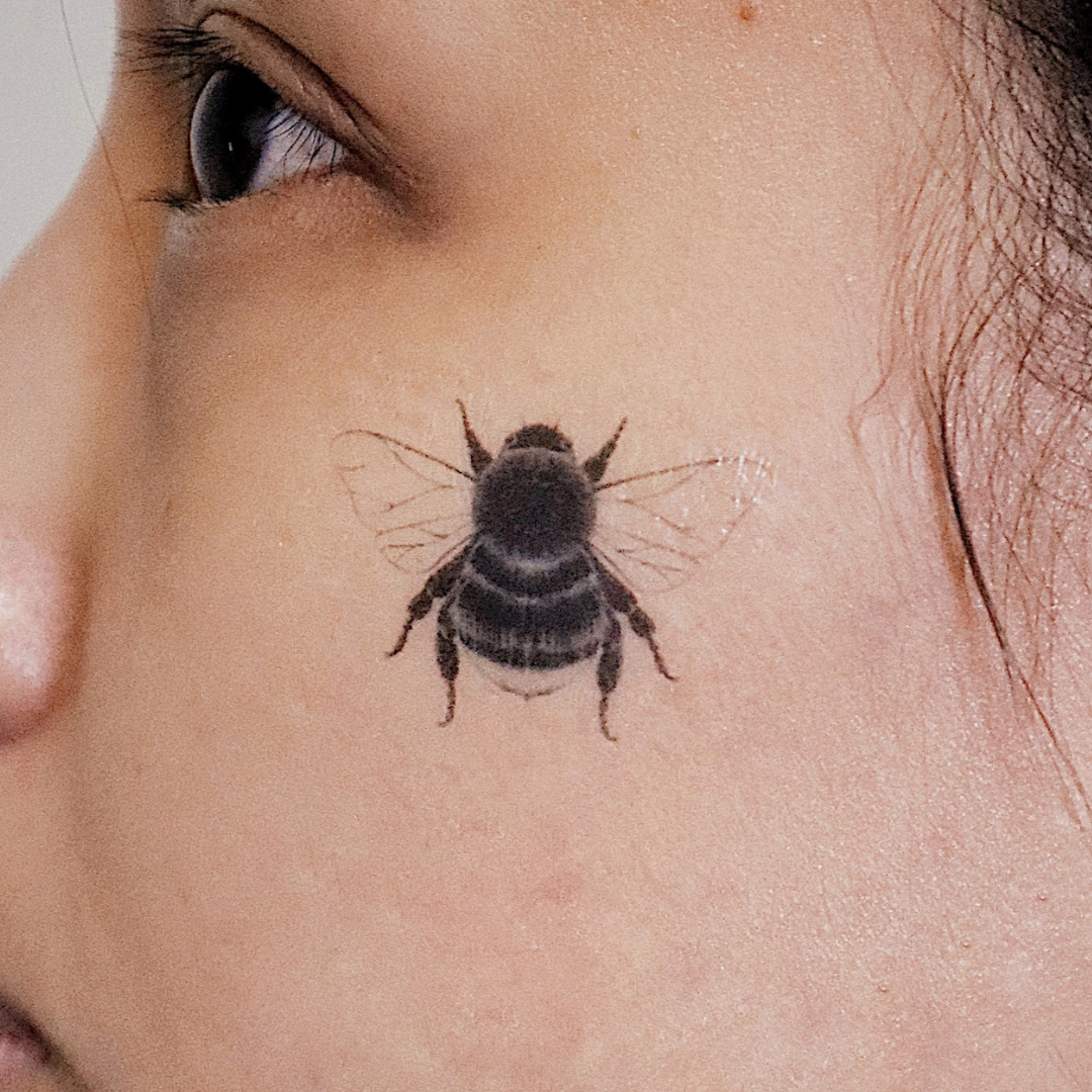 B&W Bumblebee Temporary Tattoo - Image 2