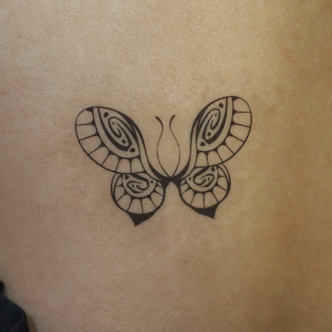 Tribal Butterfly Temporary Tattoo - Image 2