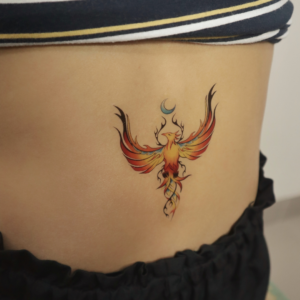 Cold Phoenix Moon Temporary Tattoo