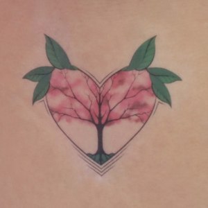 Pink / B&W Tree Heart Temporary Tattoo